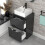 NES Home Nes Home 500mm Dark Grey Bathroom 2 Drawers Vanity & Worktop With Square Basin 5