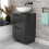 NES Home Nes Home Dark Grey 500mm Freestanding Vanity Round Ceramic Countertop Basin 3