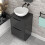 NES Home Nes Home Dark Grey 500mm Freestanding Vanity Round Ceramic Countertop Basin 4
