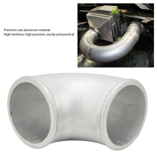 3 Zoll (75 mm) Turbo-Einlassbogen, 90, Silberfarbenes Aluminium 2