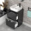 NES Home Nes Home 500mm Dark Grey Drawers Vanity, Worktop & Square Rounded Corner Basin 5
