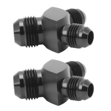 AN8 zu 2AN6 Y Block Adapter Fitting auslaufsicher Schwarz für Kraftstoffleitungsschlauch