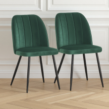 (GREEN, 2pcs) 2/4/6pcs Velvet Dining Chairs Sturdy Metal Legs