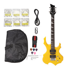 Electric Guitar 24 Fret Yellow Flame Shaped