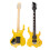 Electric Guitar 24 Fret Yellow Flame Shaped 10