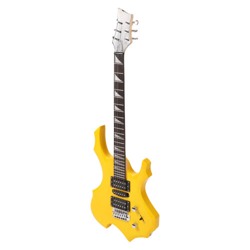 Electric Guitar 24 Fret Yellow Flame Shaped 1