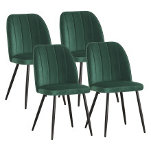 (GREEN, 4pcs) 2/4/6pcs Velvet Dining Chairs Sturdy Metal Legs