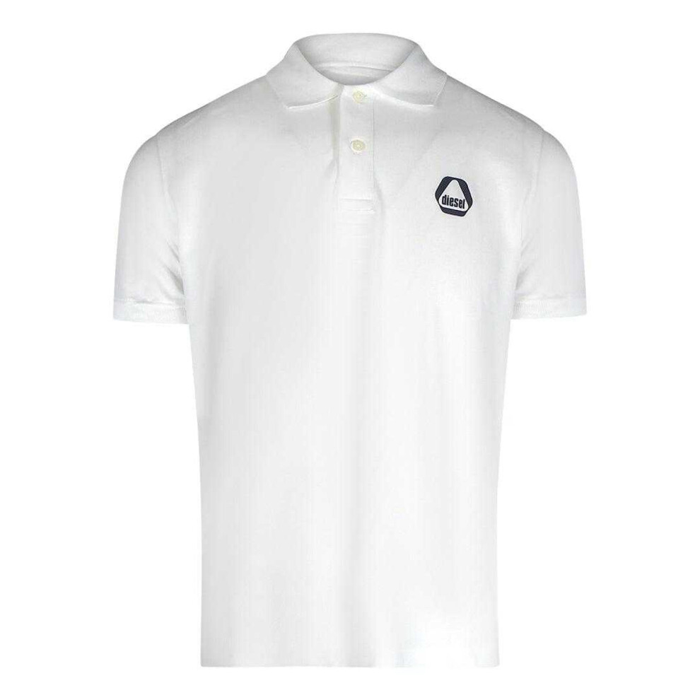 Diesel (Xl, ) Mens Triangular Logo Polo Shirt White