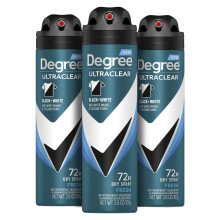 Degree Men Antitranspirant-Spray, Schwarz + Wei , 3 St ck, sch tzt vor Deoflecken, trocknet sofort, Deodorant-Spray, 108 ml