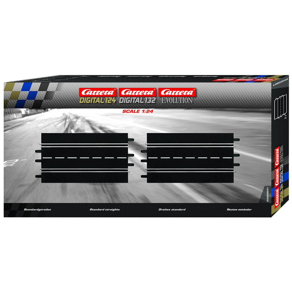 ?A???A Carrera 20601 2-Pack Of 13.58-In. Straights Add On Expansion Accessory Pack Set Compatible With Evolution Digital 132 And Digital 124 Slot Size 2