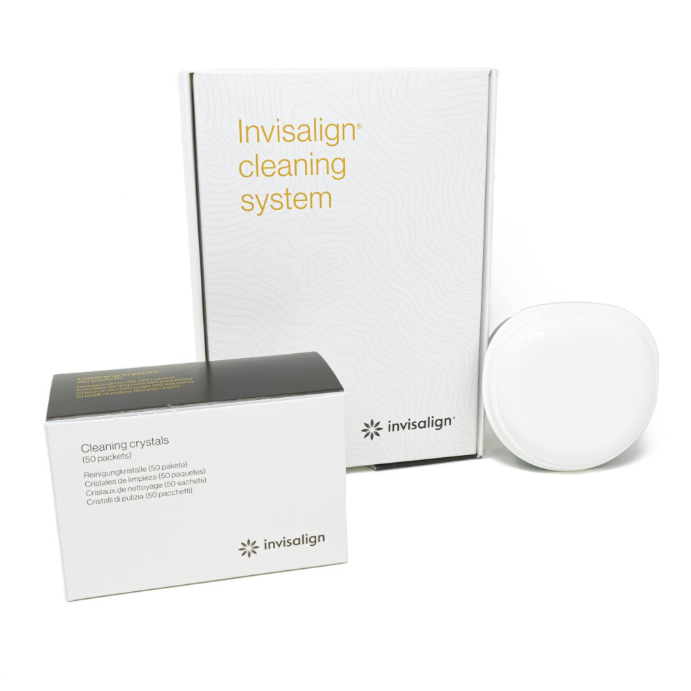 Invisalign Cleaning Crystals For Clear Aligners And Retainers With Tub (50 Packets)