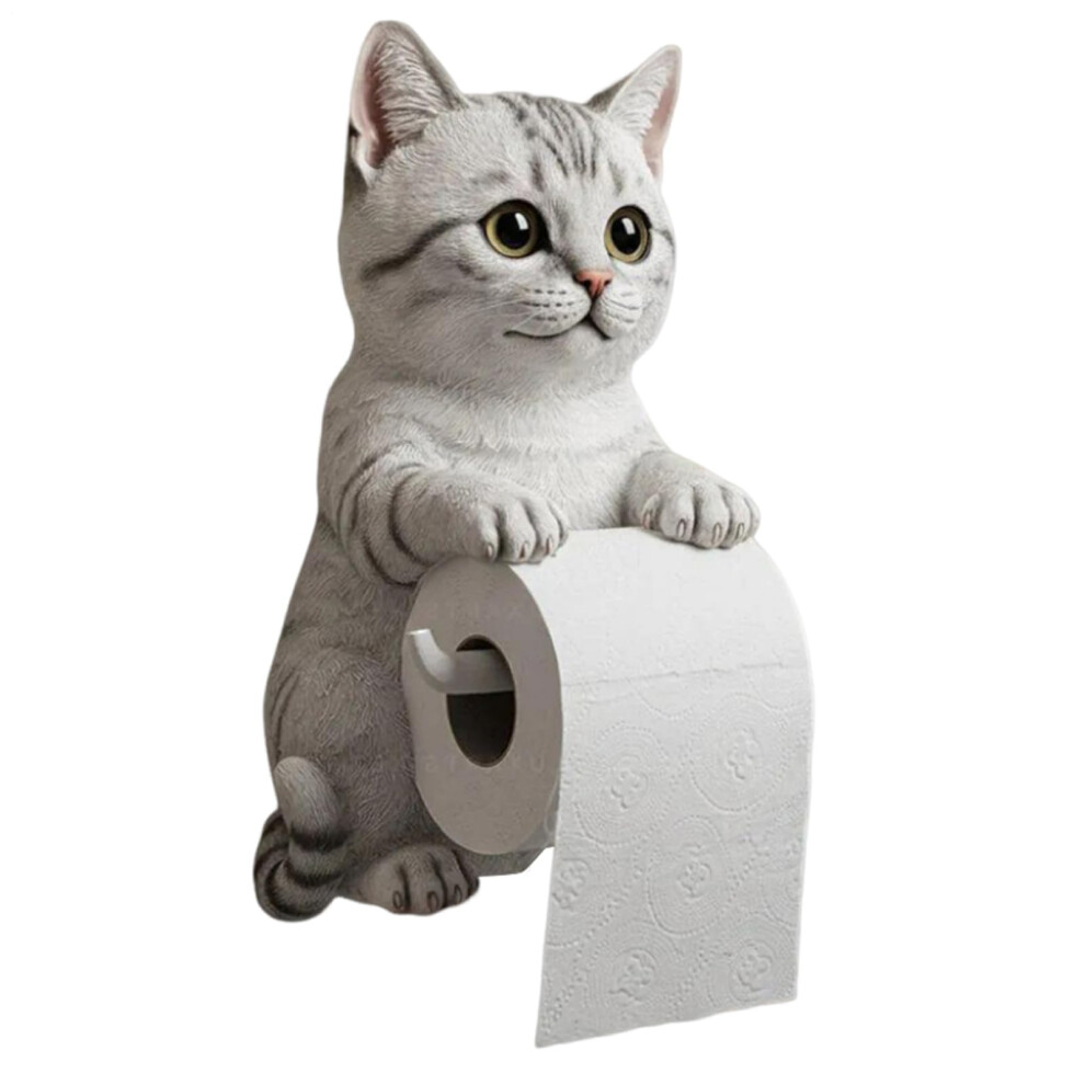 Toilet Paper Holder, Wall-Mounted Cat-Themed Toilet Paper Dispenser, For Home, Bathroom, Kitchen, Dorm-image-OPC-PJGWNV9-NEW
