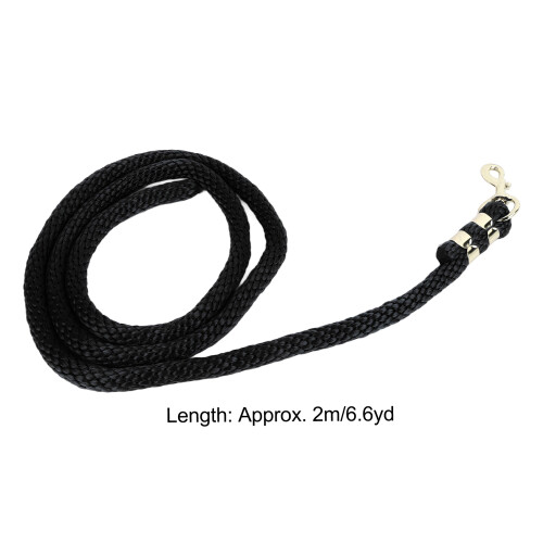 Heavy Duty Horse Lunge Line 6.6ft Black with Snap for Training 1
