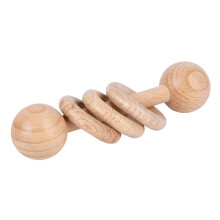 Wood Baby Rattle Teether Toy Solid Beech Early