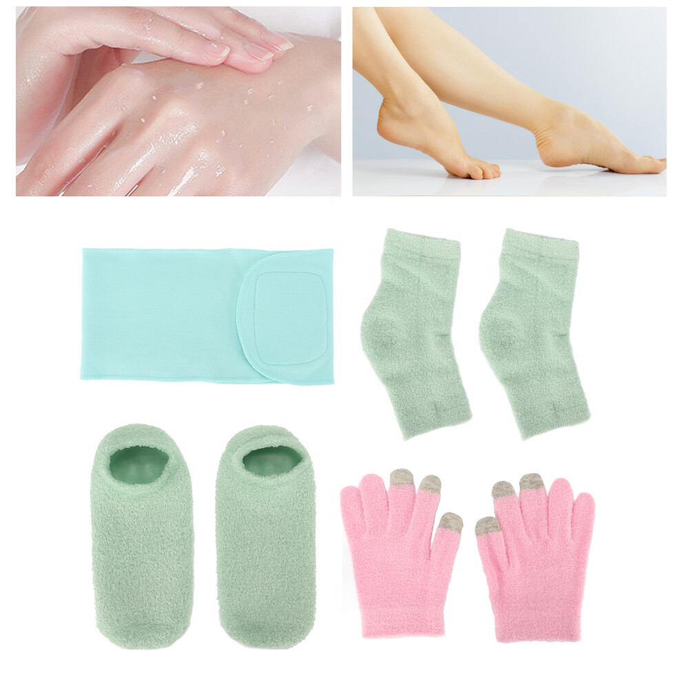 Moisturizing Gel Socks & Gloves Set for Dry Skin, Reusable