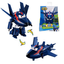 Super Wings Transformable Toys 5 in Agent Chase Airplane Transforming Figures Toys 2 in 1 Mode Rescue Bots Action Figure Toys for 3-5 Year Old Boys