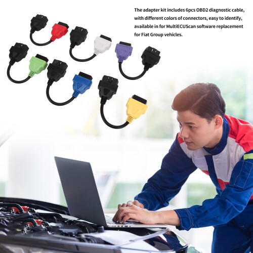 6 Stück MultiECUScan-Adapterkabel, OBD2, 6 Farben 2