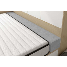 Memory Foam Bed Bridge Connecting Pillow King Size 200x20x20 CM Gap Filler Headboard Protection Washable Light Grey