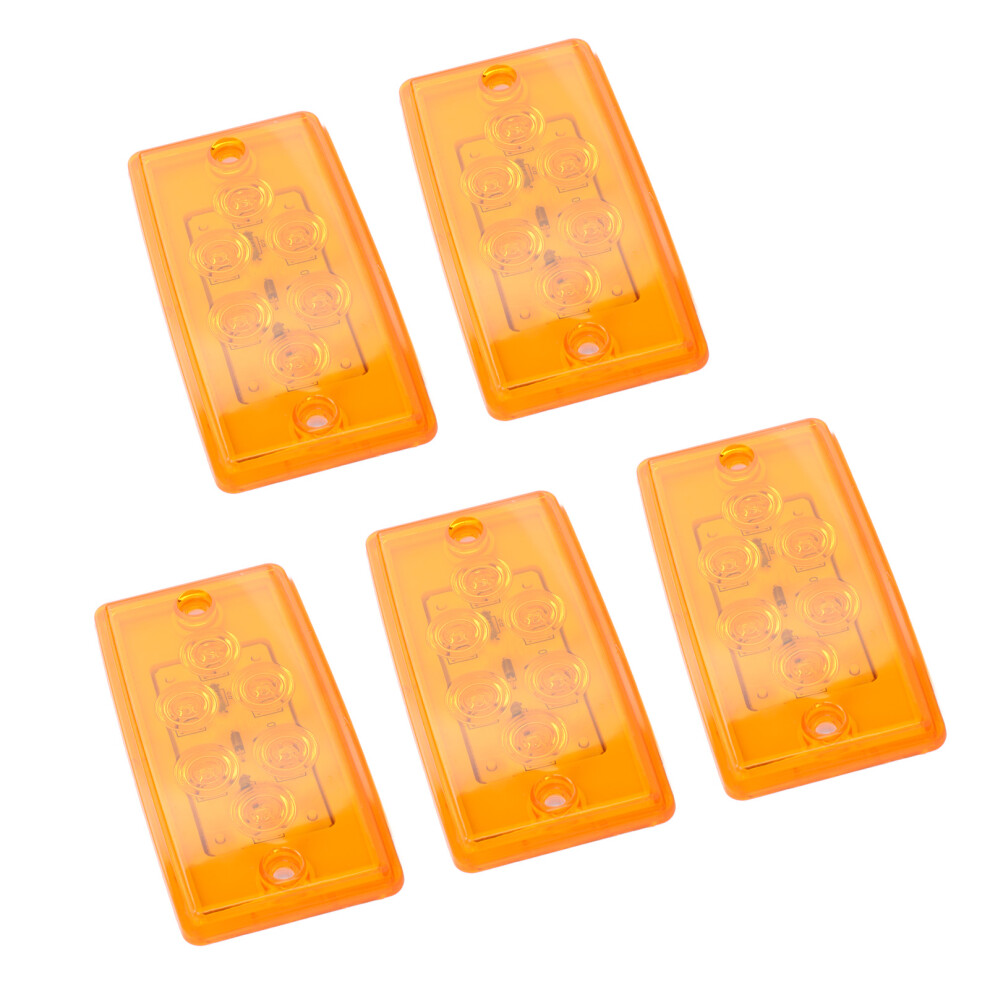Amber IP65 12V LED Marker Lights for Trucks RVs Yachts - 5 Pieces-image-OPC-PJGWQSZ-NEW