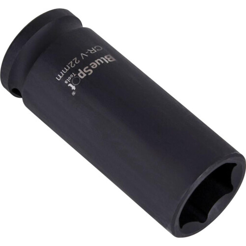 BlueSpot BlueSpot 22mm Deep Socket Impact Hex 6 Point Single CRV Steel 1/2" Drive 2