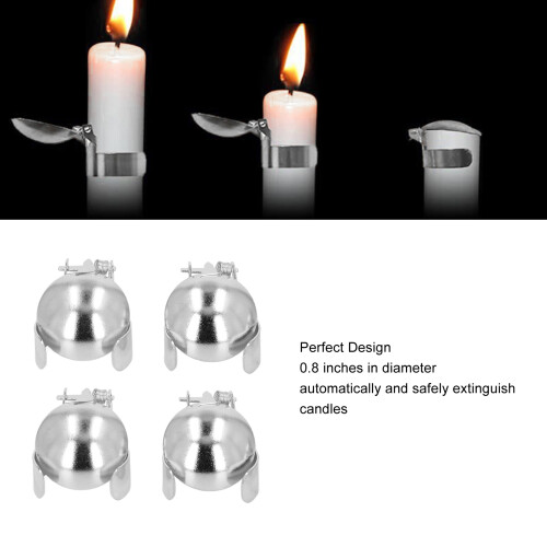 4 Stück Edelstahl Automatischer Kerzenlöscher Silber 2