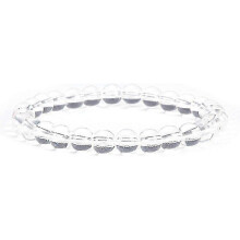 (White Crystal)6Mm Natural Crystal Stone Beaded Bracelet Elastic String Tigereye Agate Bracelet Female Accessories