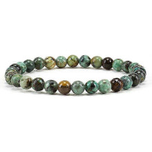(African Pine)6Mm Natural Crystal Stone Beaded Bracelet Elastic String Tigereye Agate Bracelet Female Accessories