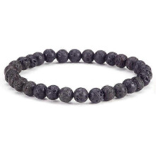 (Lava)6Mm Natural Crystal Stone Beaded Bracelet Elastic String Tigereye Agate Bracelet Female Accessories
