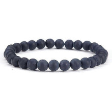 (Frosted Stone)6Mm Natural Crystal Stone Beaded Bracelet Elastic String Tigereye Agate Bracelet Female Accessories