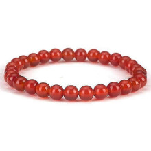 (Red Agate)6Mm Natural Crystal Stone Beaded Bracelet Elastic String Tigereye Agate Bracelet Female Accessories