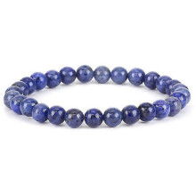 (Bluestone)6Mm Natural Crystal Stone Beaded Bracelet Elastic String Tigereye Agate Bracelet Female Accessories
