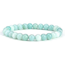 (Amazon Stone 2)6Mm Natural Crystal Stone Beaded Bracelet Elastic String Tigereye Agate Bracelet Female Accessories