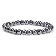 (Black Magnet)6Mm Natural Crystal Stone Beaded Bracelet Elastic String Tigereye Agate Bracelet Female Accessories
