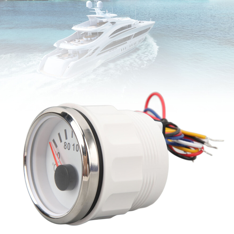 Dc9-32V Water Temperature Gauge 52Mm Bezel For Marine Use Silver 4641338226432