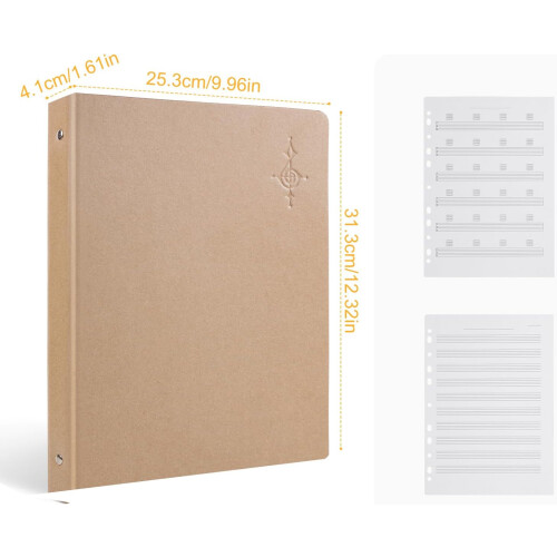 Music Folder Sheet Music and Documents Kraft Paper Storage Holder Pouch 2