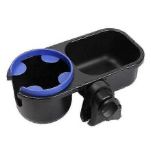 (Blue)Stroller Snack Holder, Universal Stroller Accessories with Stroller Cup Holder and Stroller Tray to Hold Snack Cups