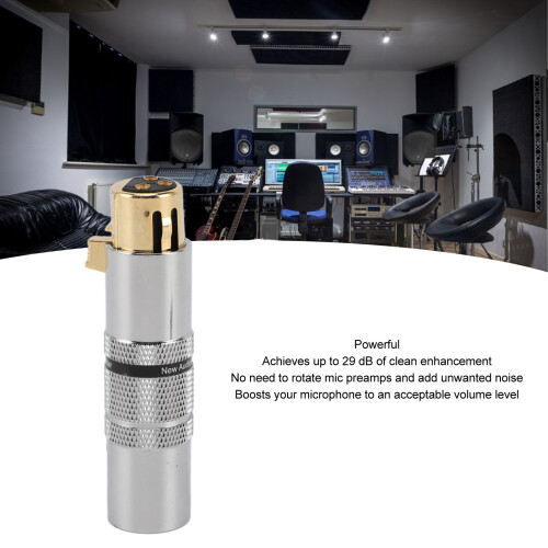 Professional Inline Microphone Preamplifier Booster, +29DB Gain 2