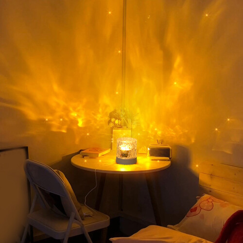 Water Ripple Night Light 360 Rotating 3 Colors
