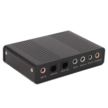 6-Kanal-USB-Soundkarte 48 kHz extern schwarz