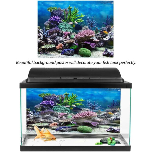 PVC Material Underwater Coral Backdrop Wall Decor 122x50cm Blue 1