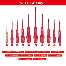 Versatile 1000V Insulated Screwdriver Set with 4 Phillips & 5 Slotted Tools