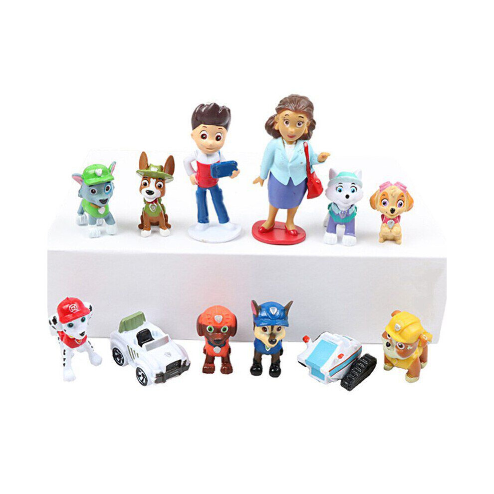 (12pcs B) 12pcsset Patrol Paw Puppy Car Boy Toy Gifts Figure Doll Action Model Collection