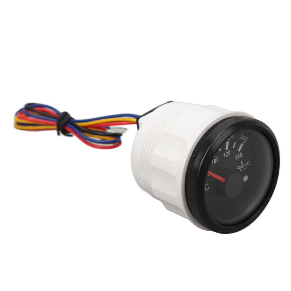 52Mm Oil Temp Gauge Dc9-32V Dual Scale For Rv Yacht Ships Cover Black 4071338250494