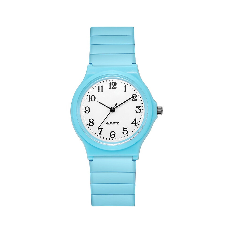 (BeigeBlue) Watch Kids Fashionable Pointer Display Student Wristwatch Decor Gift Girls Boys-image-OPC-PJGXPNC-NEW