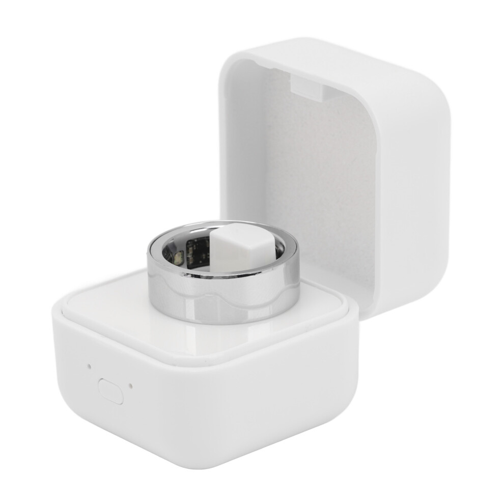 Stylish Silver Smart Ring: Health Tracker + Convenient Charging Case-image-OPC-PJGXQS9-NEW