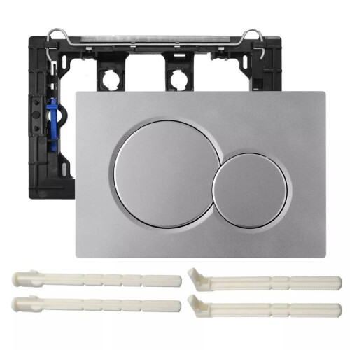 (Silver) For Sigma Geberit 01 Dual Push Button Flush Plate Actuator Cistern Concealed Wc