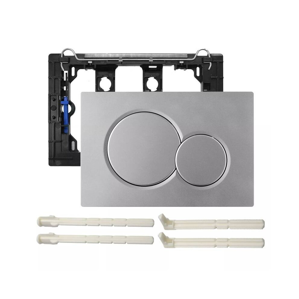 (Silver) For Sigma Geberit 01 Dual Push Button Flush Plate Actuator Cistern Concealed Wc Silver