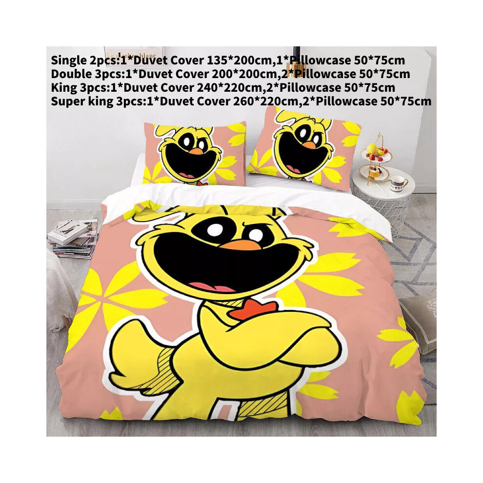 (Style 8,Super King)Parure de lit housse de couette taie d'oreiller simple double king housse de couette Souriant Critters cadeau