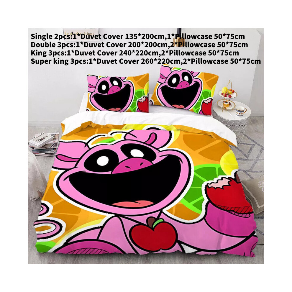 (Style 5,Super King)Parure de lit housse de couette taie d'oreiller simple double king housse de couette Souriant Critters cadeau