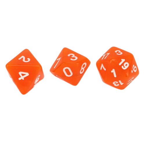 7 Stück Mini-Polyedrische Würfel 1,1 oz Transparent Orange 2